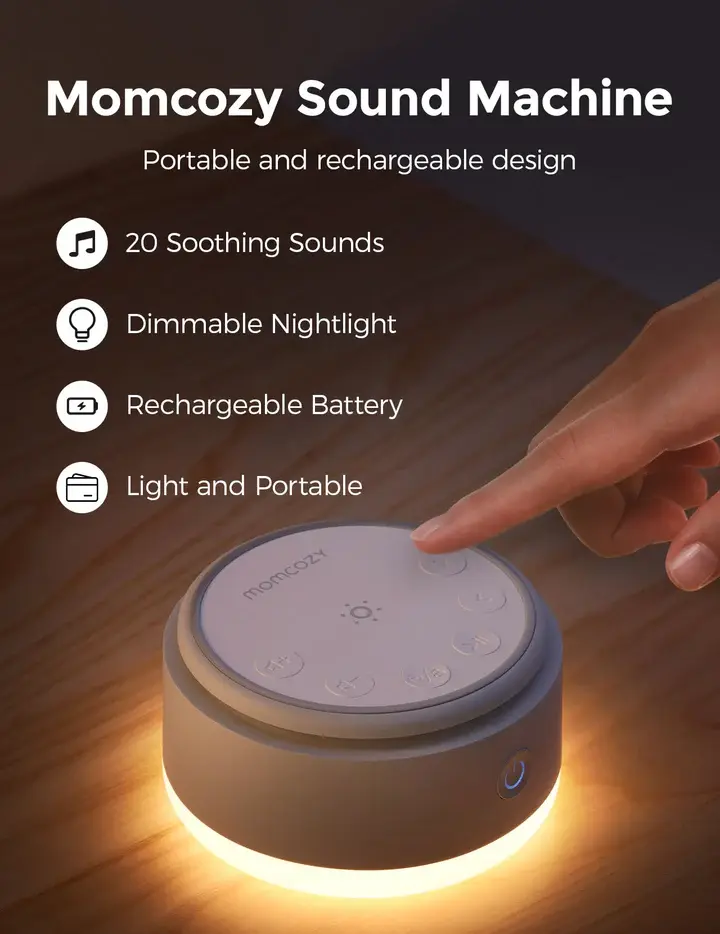 Machine à sons pour bébé Momcozy - Longue autonomie (lumière chaude)