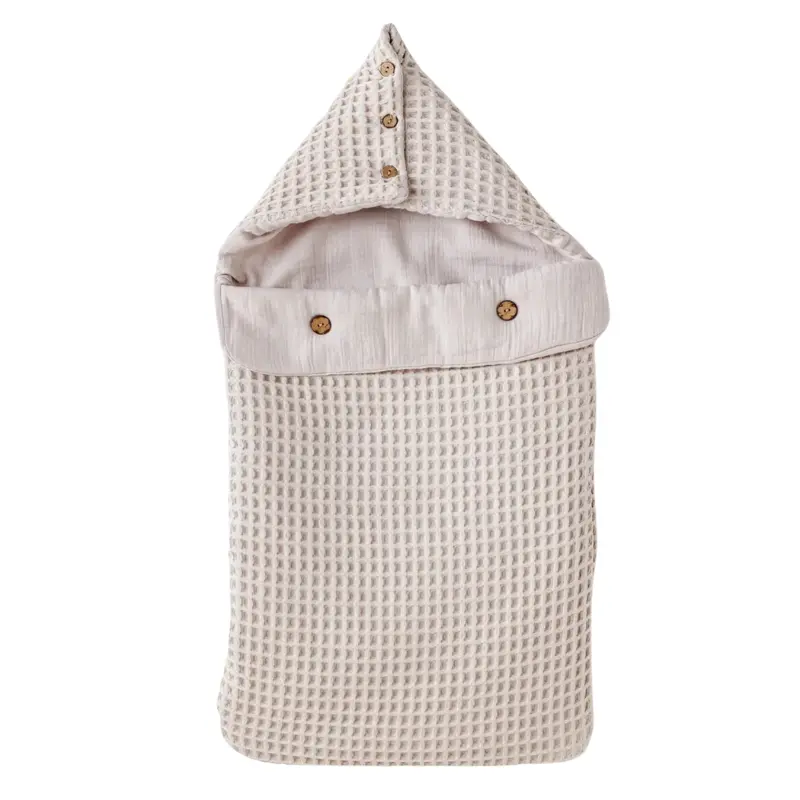 xx Nid d’Ange Bébé Waffle Douillet Beige avec Capuche AC25886 Andywawa