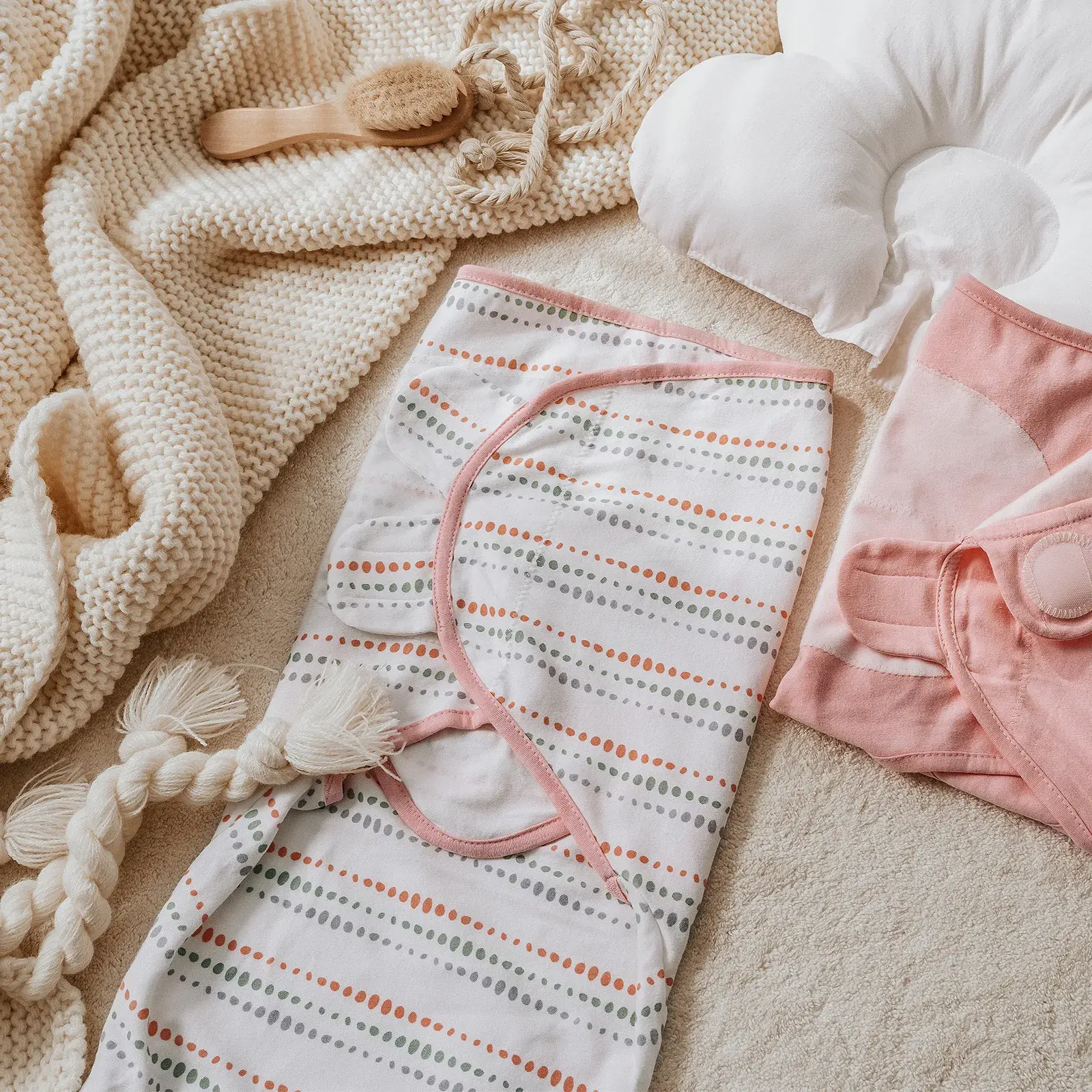 Orange Storm Lot de 3 couvertures d'emmaillotage pour bébé