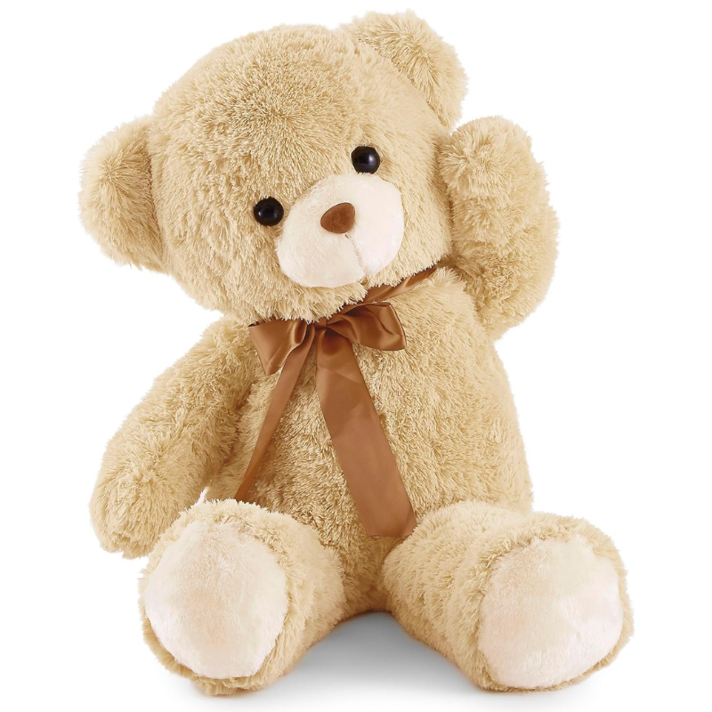 xx Ours en peluche géant 80 cm – Nounours doux et moelleux couleur camel