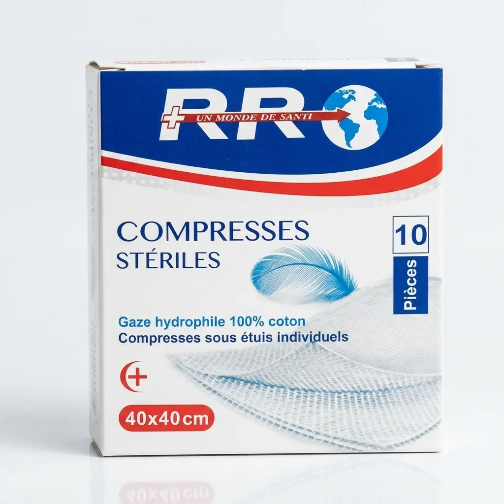 Pack compresse stérile + bonde de gaze 40cm x 40cm