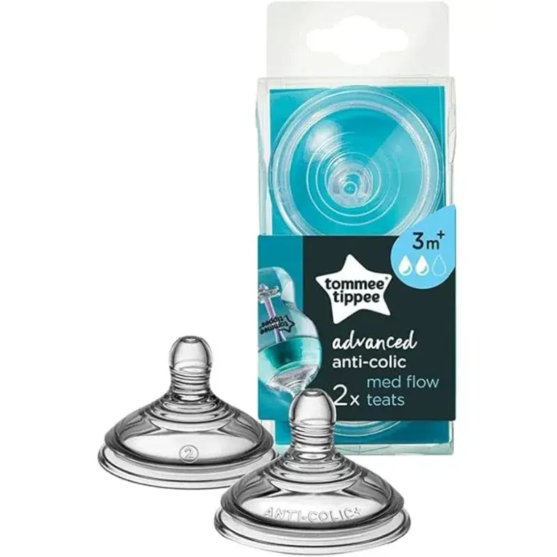 xx PACK DE 2 TETINES ANTI-COLIC DEBIT MOYEN – TOMMEE TIPPEE