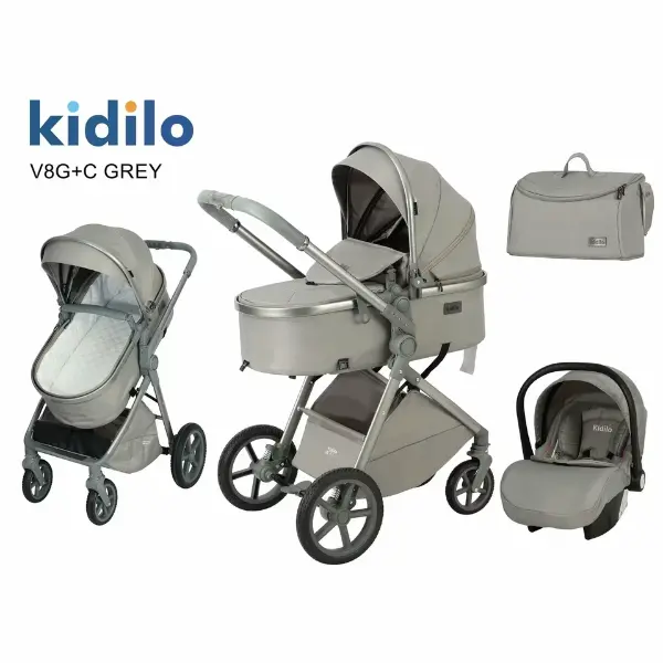 xx Pack Poussette V8G+C Universel 3en1 Gris Foncé