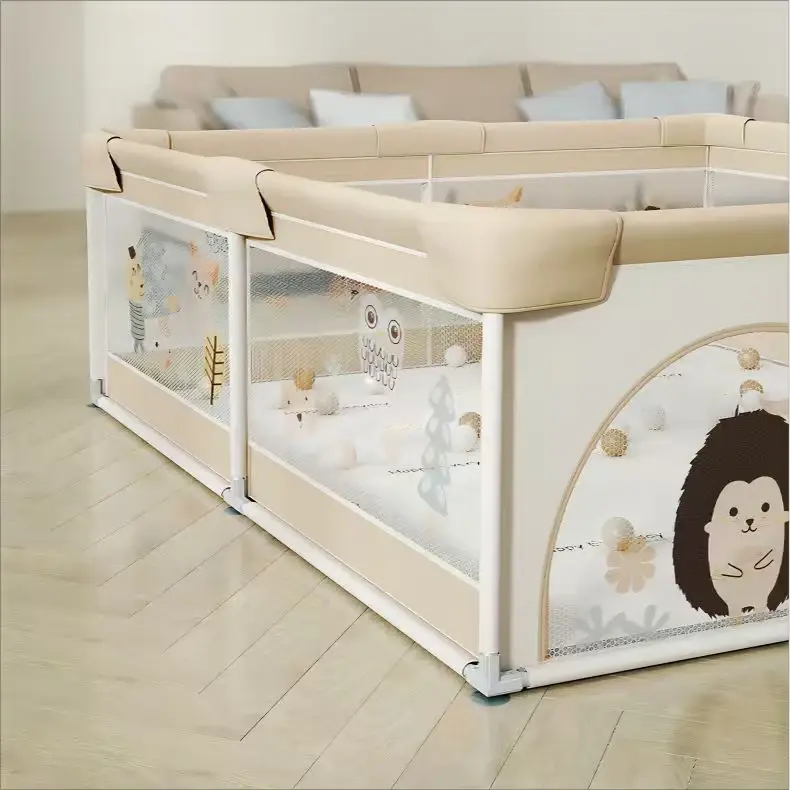Parc de jeux bébé pliable 200cm x180 cm Beige