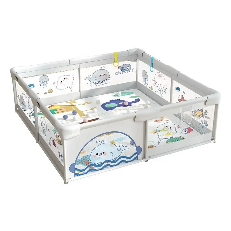 xx Parc de jeux bébé pliable 200cm x180 cm Gris