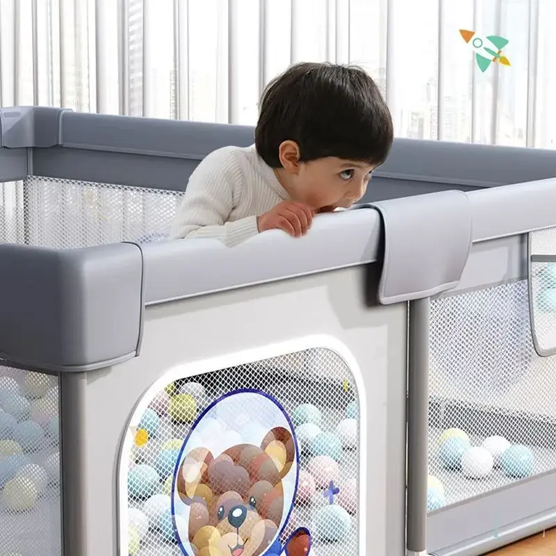 Parc de jeux bébé pliable 200cm x180 cm Gris