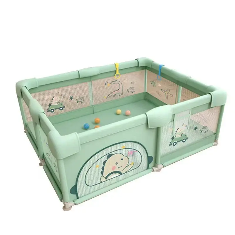 xx Parc de jeux bébé pliable 200cm x180 cm Vert