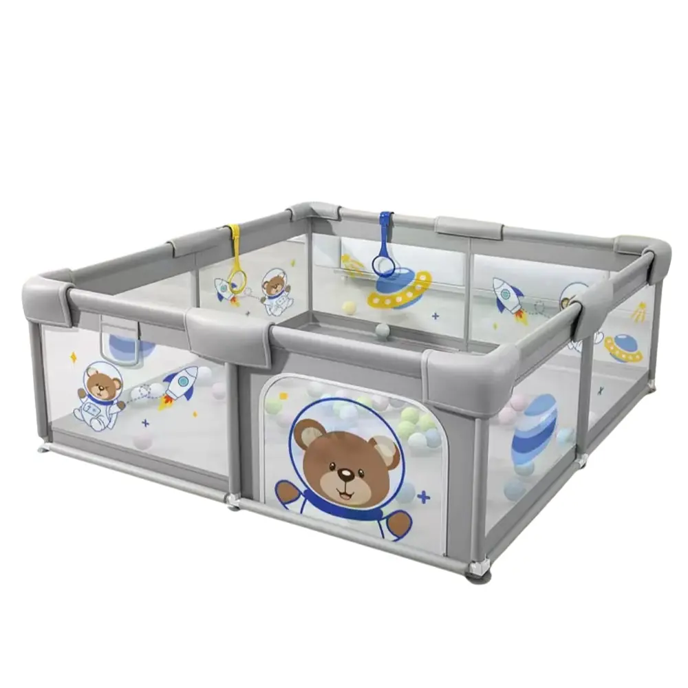 Parc de jeux bébé XXL ours 200*180 tapis et balles inclus