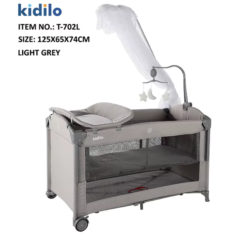 xx Parc lit cododo Pliable et Portable pour Nouveau-Né T-702L - Gris