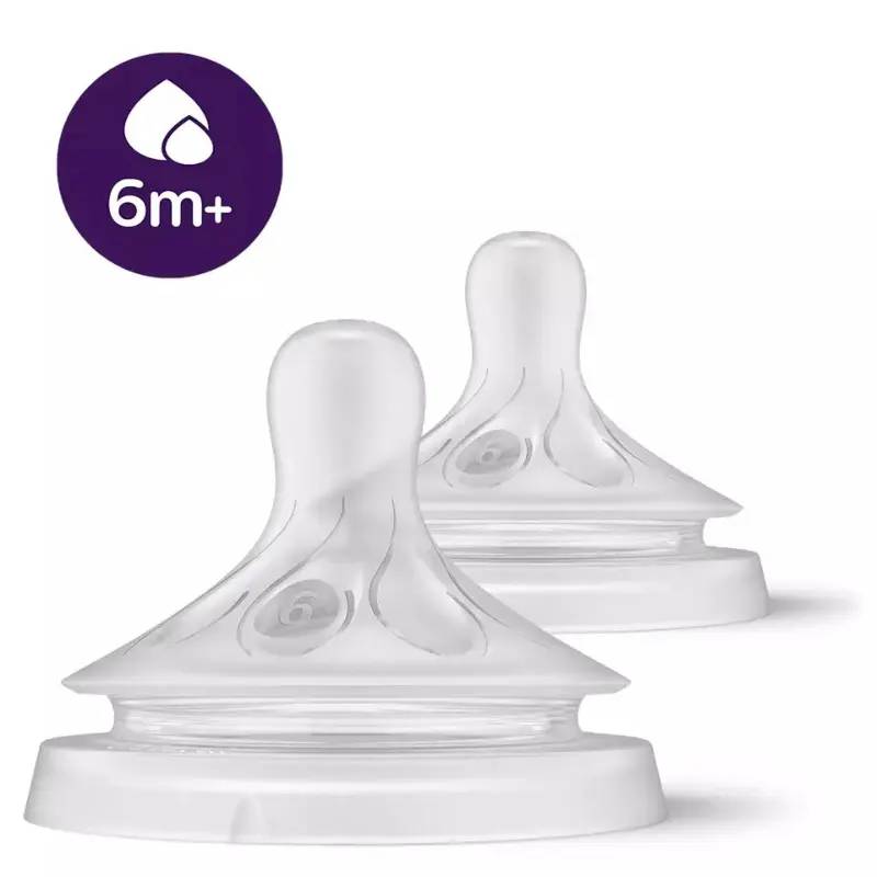 Philips Avent Lot de 2 tétines Natural Response 6 mois+ débit liquides épaissis