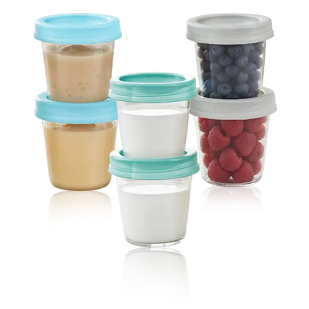 Pots de conservation pour lait maternel et repas de bébé