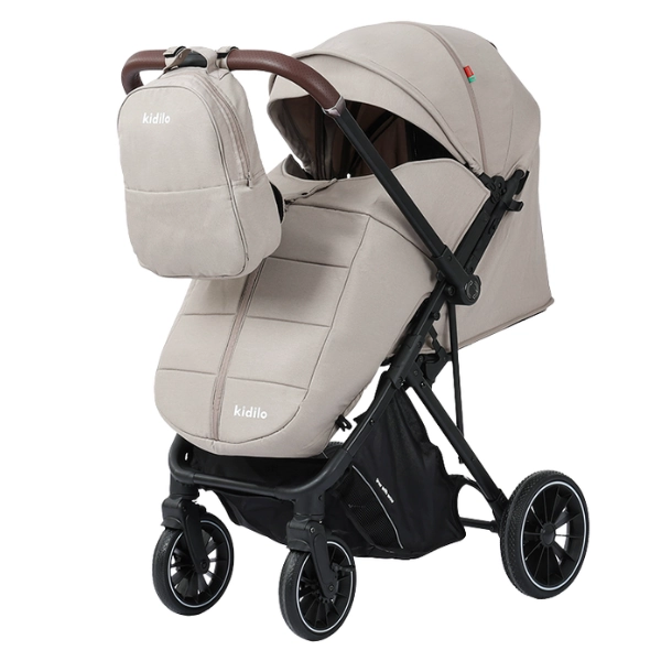 xx Poussette Valise Réversible avec Cache-Pieds et Sac 6530 – Kidilo – Beige