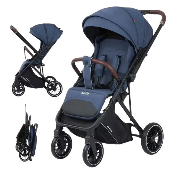 Poussette Valise Réversible avec Cache-Pieds et Sac Kidilo 6530 Gris