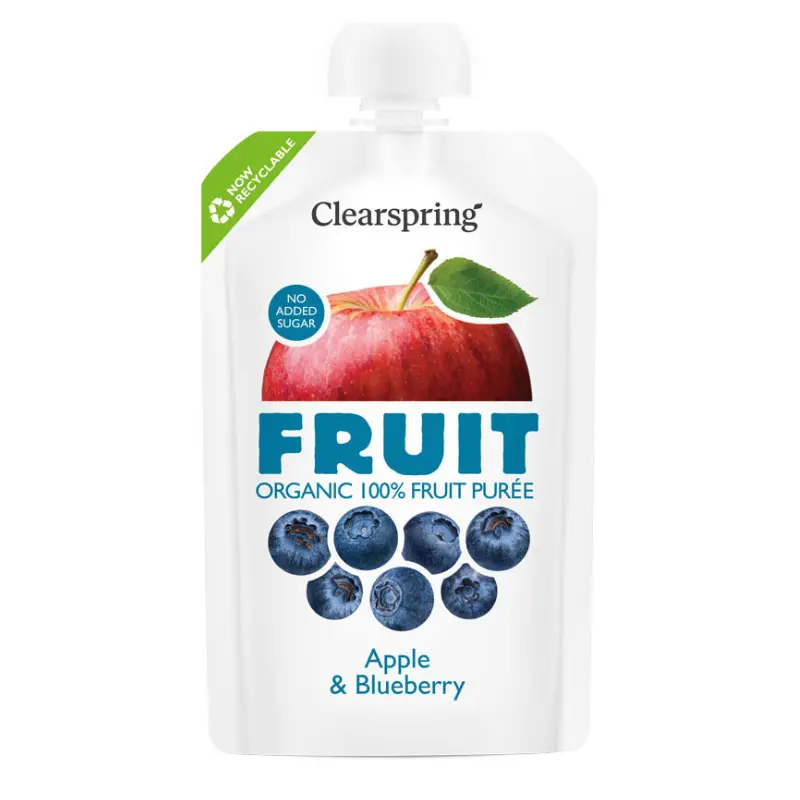 xx Purée de fruits Clearspring - Pomme et myrtille (18 x 100 g) (bio)