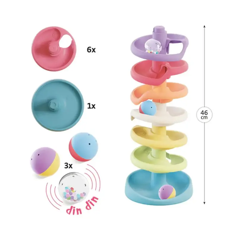 Quercetti Toboggan à Boules Spiral Tower Evo Bio – 12M+
