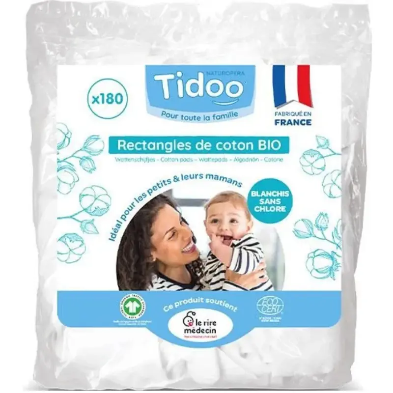 Rectangles de coton Bio x180 bio Tidoo