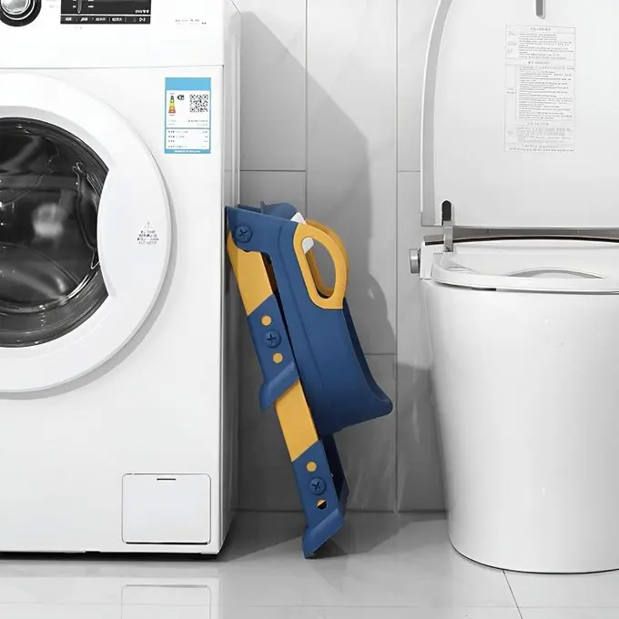 Réducteur de toilettes 2 en 1 avec marches, pot de toilette pour enfant, Bleu