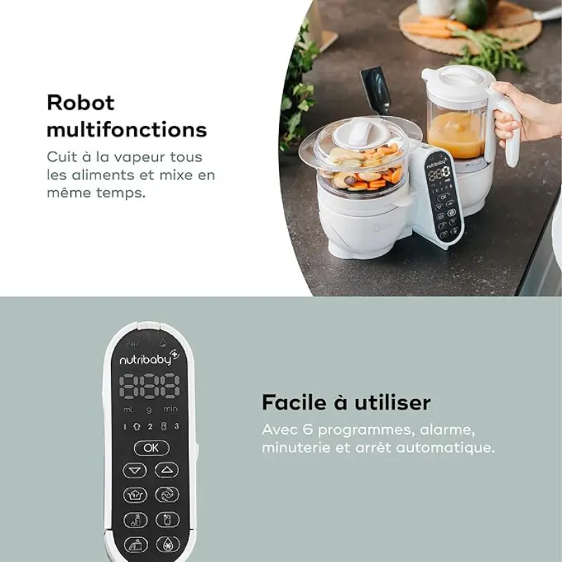 Robot cuiseur nutribaby (+) mineral beige babymoov