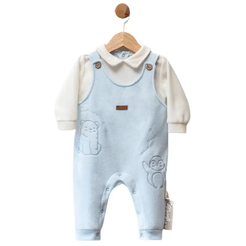 xx Salopette bébé en polaire avec broderies d’oursons