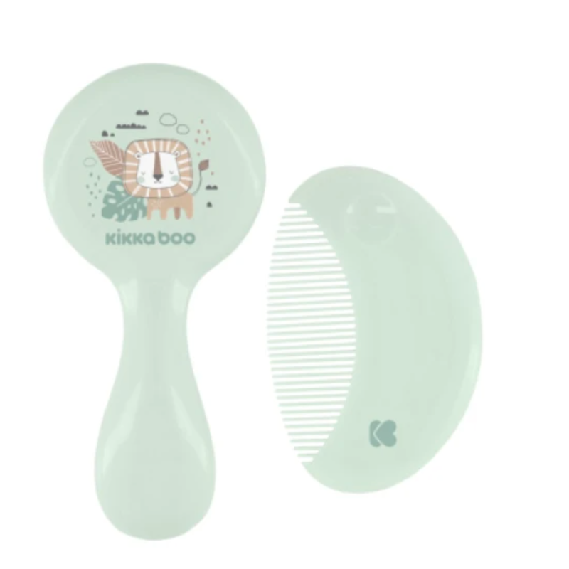 xx Set Brosse et Peigne Bébé Kikkaboo – Vert Pastel