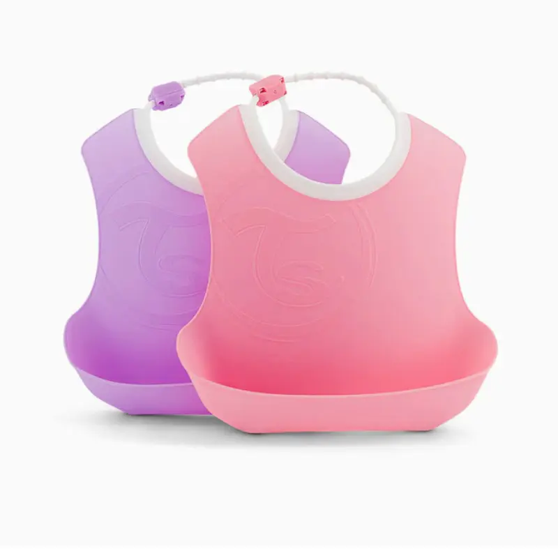xx Set de 2 Bavoirs en Silicone Twistshake - Rose et Violet