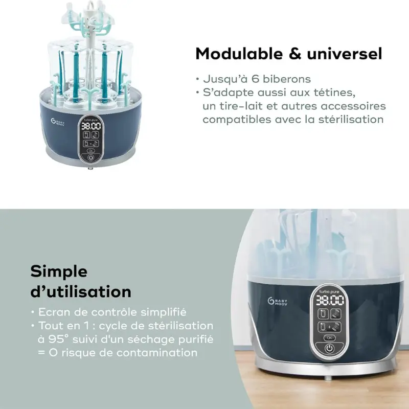 Stérilisateur et sèche-biberon Turbo Pure - Babymoov