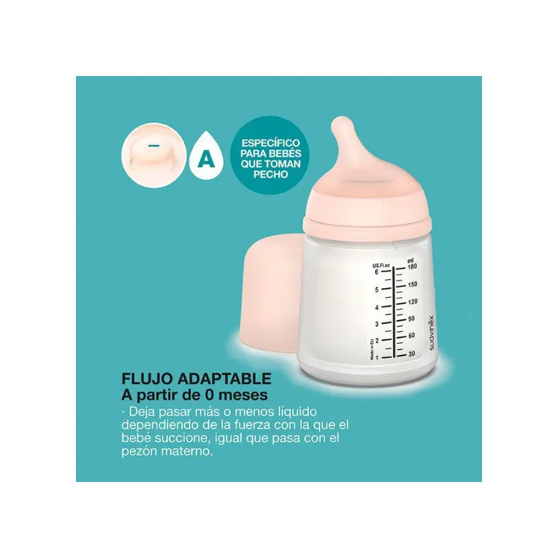Suavinex Set Biberon Zero.Zero 180 ml avec Sucette