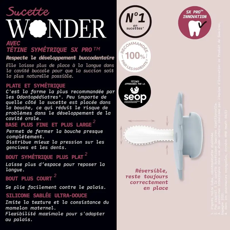 Suavinex Wonder SX Pro Suther  lot de 2 - Gray/Liège