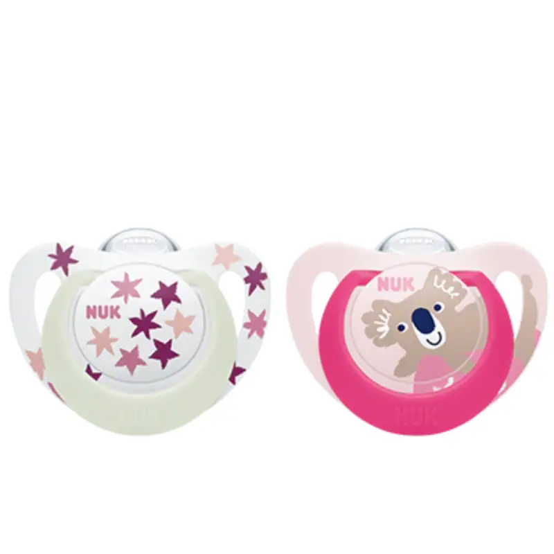 xx Sucette Nuk Sucette Silicone Star Day et Night 6-18 mois