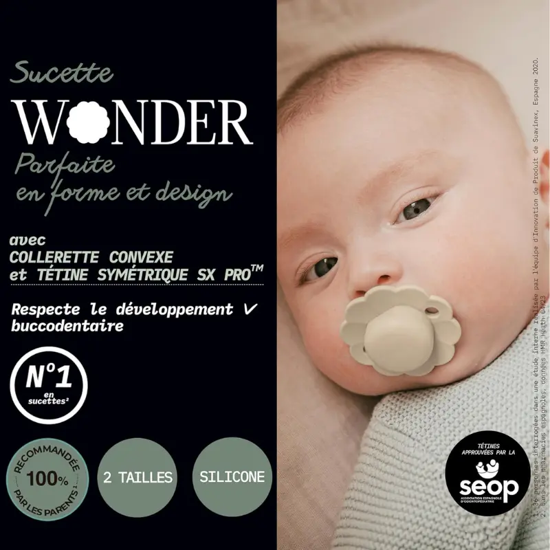 Sucette Wonder 6/18mois SUAVINEX Raw Umber