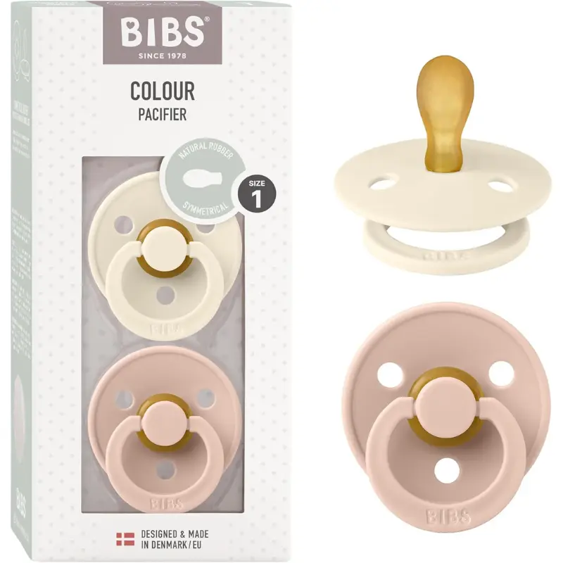 Sucettes BIBS Colour Symétriques – Sans BPA, Tétine Symétrique en Latex Naturel – Ivoire/Sauge