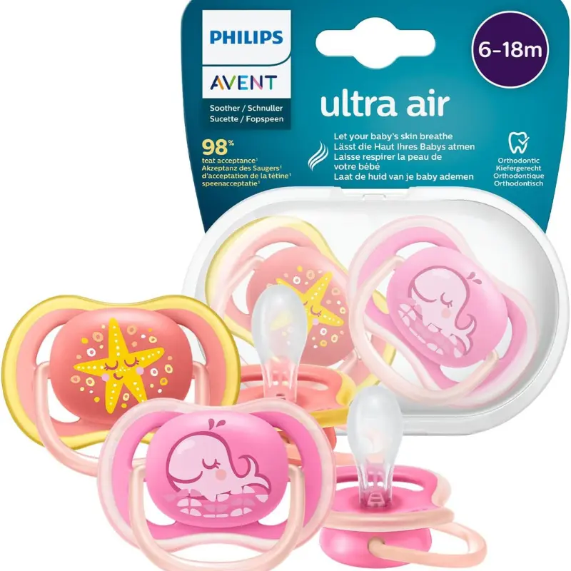 xx Sucettes Ultra Air - New Berry Girl 6-18 m - 2pcs