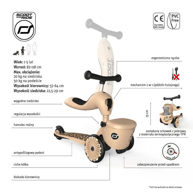 Trottinette 2en1 Highway Kick 1 Lifestyle Scoot And Ride Léopard