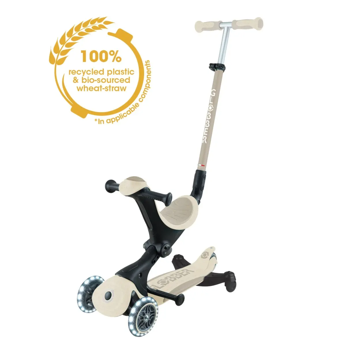 xx Globber Trottinette évolutive GO UP BABY LIGHTS avec Panier 360°