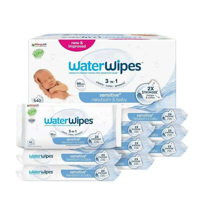 xx WaterWipes Lingettes Bébé Pack 9 x 60 Lingettes