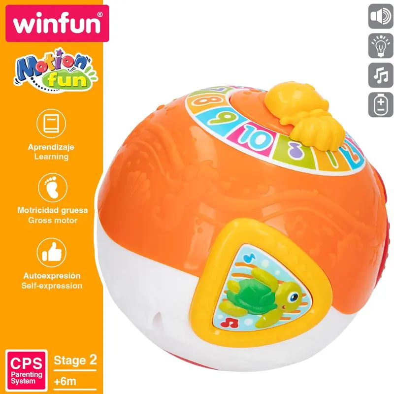 winfun, Balle Musicale avec lumière et Son, Balle avec Musique - 6M+