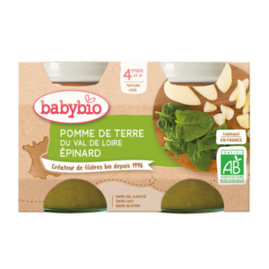 Petit pot pomme de terre et épinard bio - 2x130g - Babybio