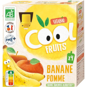 Vitabio Cool Fruits - Gourdes Pomme Banane - 4x90g - BIO