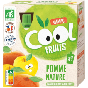 Vitabio Cool - Gourdes Fruits Pomme 4x90 g - Compote - BIO