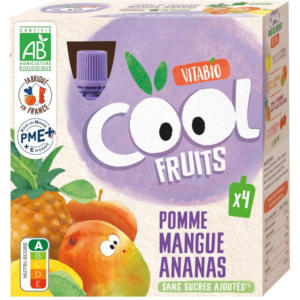 Vitabio Cool - Gourdes Fruits Pomme Mangue Ananas 4x90 g